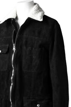Load image into Gallery viewer, ISAMU KATAYAMA BACKLASH SUEDE COVER ALL BLOUSON / JAPAN CALF (WHITE TANNED / BLACK)