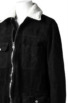 Load image into Gallery viewer, ISAMU KATAYAMA BACKLASH SUEDE COVER ALL BLOUSON / JAPAN CALF (WHITE TANNED / BLACK)