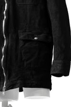 Load image into Gallery viewer, ISAMU KATAYAMA BACKLASH SUEDE COVER ALL BLOUSON / JAPAN CALF (WHITE TANNED / BLACK)