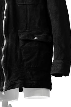 Load image into Gallery viewer, ISAMU KATAYAMA BACKLASH SUEDE COVER ALL BLOUSON / JAPAN CALF (WHITE TANNED / BLACK)