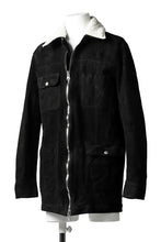 Load image into Gallery viewer, ISAMU KATAYAMA BACKLASH SUEDE COVER ALL BLOUSON / JAPAN CALF (WHITE TANNED / BLACK)