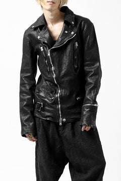 画像をギャラリービューアに読み込む, ISAMU KATAYAMA BACKLASH DOUBLE RIDERS JACKET - LIGHTNING / GARMENT WASHED JP CALF (BLACK)