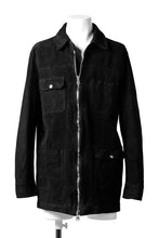 Load image into Gallery viewer, ISAMU KATAYAMA BACKLASH SUEDE COVER ALL BLOUSON / JAPAN CALF (WHITE TANNED / BLACK)