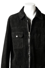 Load image into Gallery viewer, ISAMU KATAYAMA BACKLASH SUEDE COVER ALL BLOUSON / JAPAN CALF (WHITE TANNED / BLACK)