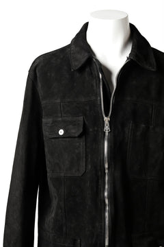 Load image into Gallery viewer, ISAMU KATAYAMA BACKLASH SUEDE COVER ALL BLOUSON / JAPAN CALF (WHITE TANNED / BLACK)