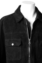 Load image into Gallery viewer, ISAMU KATAYAMA BACKLASH SUEDE COVER ALL BLOUSON / JAPAN CALF (WHITE TANNED / BLACK)