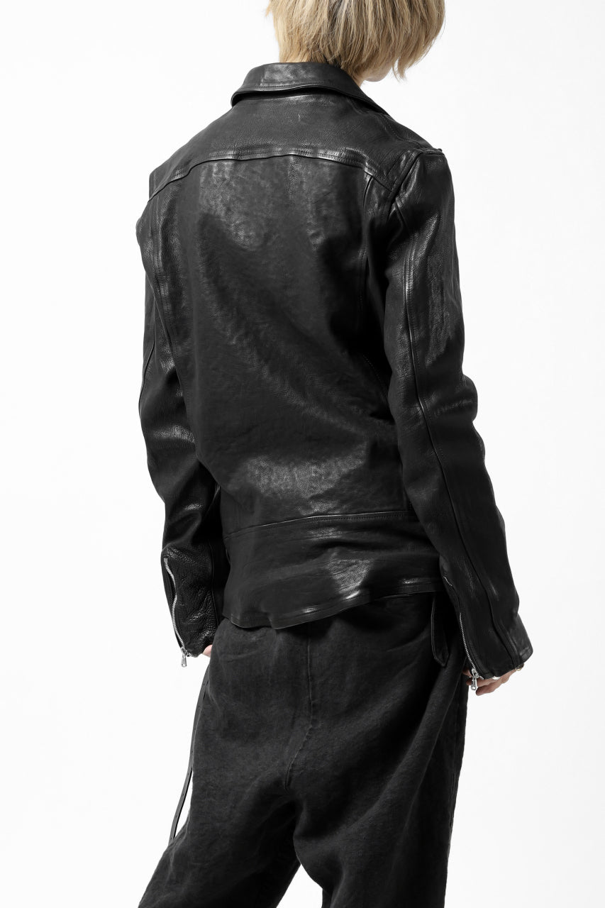 画像をギャラリービューアに読み込む, ISAMU KATAYAMA BACKLASH DOUBLE RIDERS JACKET - LIGHTNING / GARMENT WASHED JP CALF (BLACK)