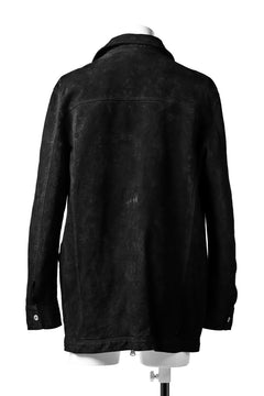 Load image into Gallery viewer, ISAMU KATAYAMA BACKLASH SUEDE COVER ALL BLOUSON / JAPAN CALF (WHITE TANNED / BLACK)