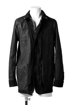 Load image into Gallery viewer, ISAMU KATAYAMA BACKLASH SUEDE COVER ALL BLOUSON / JAPAN CALF (WHITE TANNED / BLACK)