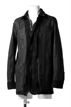 Load image into Gallery viewer, ISAMU KATAYAMA BACKLASH SUEDE COVER ALL BLOUSON / JAPAN CALF (WHITE TANNED / BLACK)
