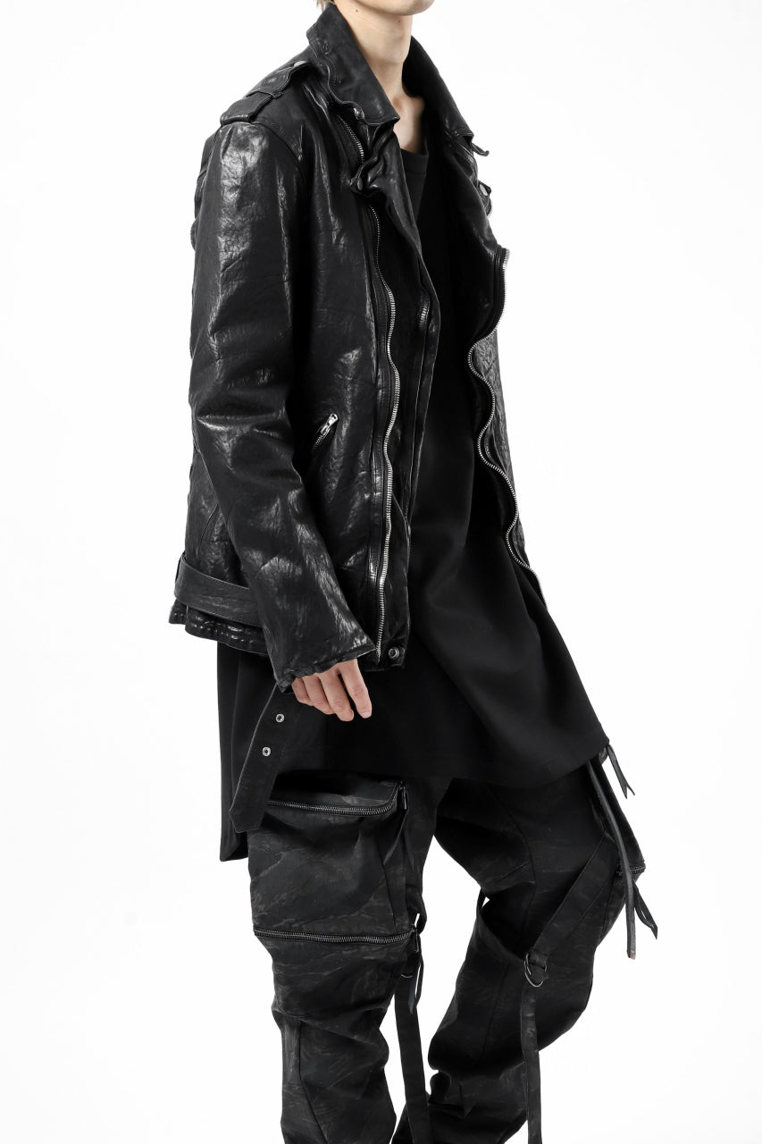 Load image into Gallery viewer, ISAMU KATAYAMA BACKLASH DOUBLE BREASTED JACKET / DOUBLE-SHOULDER OBJECT DYED (BLACK)