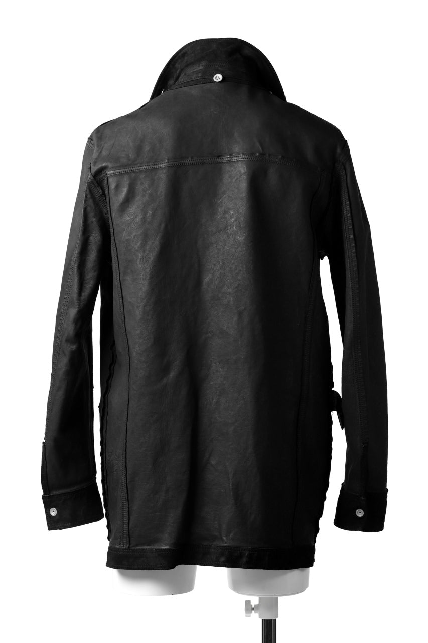Load image into Gallery viewer, ISAMU KATAYAMA BACKLASH SUEDE COVER ALL BLOUSON / JAPAN CALF (WHITE TANNED / BLACK)