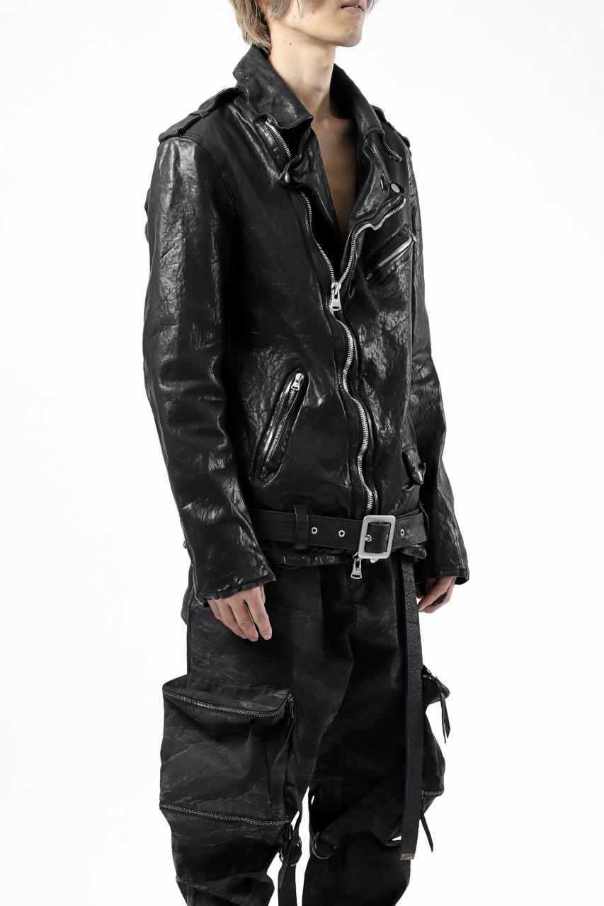 Load image into Gallery viewer, ISAMU KATAYAMA BACKLASH DOUBLE BREASTED JACKET / DOUBLE-SHOULDER OBJECT DYED (BLACK)