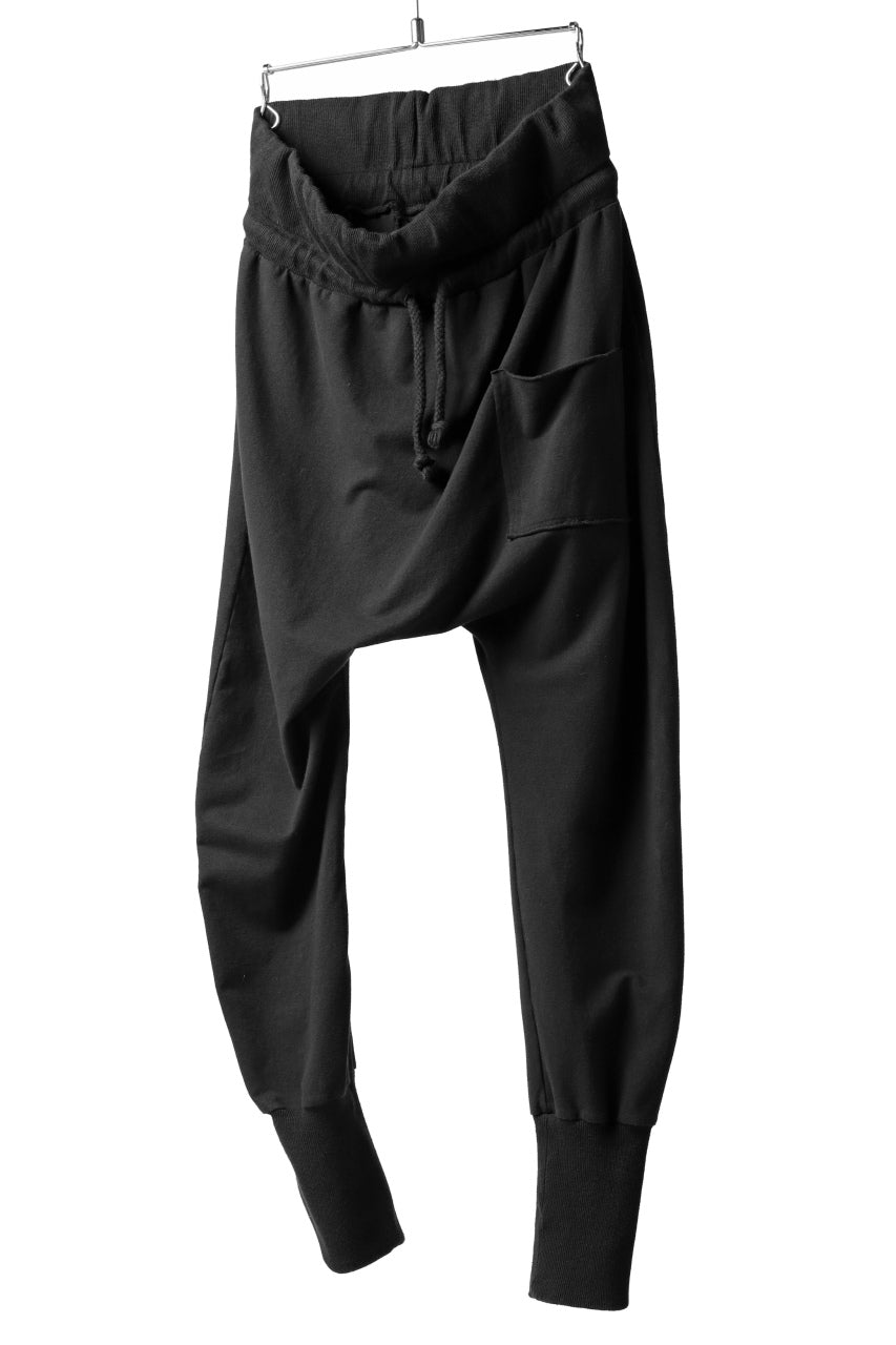 Pxxx OFF by PAL OFFNER EASY DRAPED PANTS / STRETCH COTTON SWEAT (BLACK)