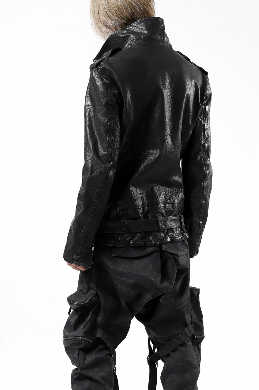 Load image into Gallery viewer, ISAMU KATAYAMA BACKLASH DOUBLE BREASTED JACKET / DOUBLE-SHOULDER OBJECT DYED (BLACK)
