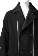 画像をギャラリービューアに読み込む, A.F ARTEFACT "COMBINED" DOUBLE BREASTED WOOL COAT (BLACK)