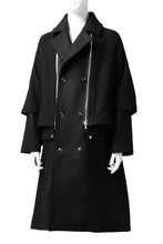 画像をギャラリービューアに読み込む, A.F ARTEFACT "COMBINED" DOUBLE BREASTED WOOL COAT (BLACK)