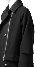 画像をギャラリービューアに読み込む, A.F ARTEFACT "COMBINED" DOUBLE BREASTED WOOL COAT (BLACK)