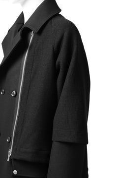 画像をギャラリービューアに読み込む, A.F ARTEFACT "COMBINED" DOUBLE BREASTED WOOL COAT (BLACK)