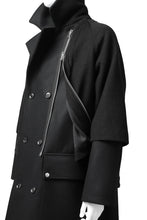 画像をギャラリービューアに読み込む, A.F ARTEFACT "COMBINED" DOUBLE BREASTED WOOL COAT (BLACK)