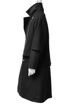 画像をギャラリービューアに読み込む, A.F ARTEFACT "COMBINED" DOUBLE BREASTED WOOL COAT (BLACK)