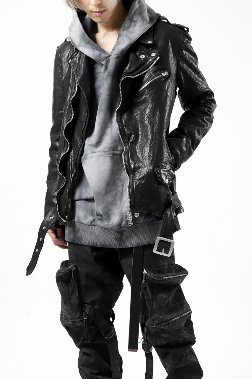 Load image into Gallery viewer, ISAMU KATAYAMA BACKLASH DOUBLE BREASTED JACKET / DOUBLE-SHOULDER OBJECT DYED (BLACK)