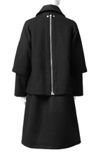 画像をギャラリービューアに読み込む, A.F ARTEFACT "COMBINED" DOUBLE BREASTED WOOL COAT (BLACK)