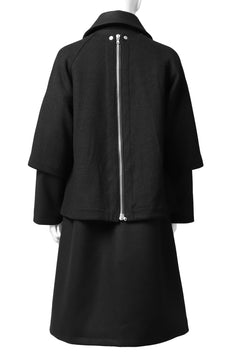 画像をギャラリービューアに読み込む, A.F ARTEFACT "COMBINED" DOUBLE BREASTED WOOL COAT (BLACK)