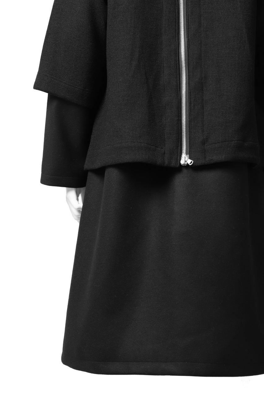 画像をギャラリービューアに読み込む, A.F ARTEFACT "COMBINED" DOUBLE BREASTED WOOL COAT (BLACK)