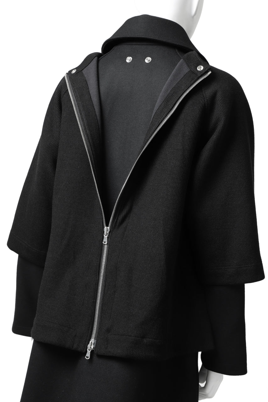 画像をギャラリービューアに読み込む, A.F ARTEFACT "COMBINED" DOUBLE BREASTED WOOL COAT (BLACK)