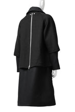 画像をギャラリービューアに読み込む, A.F ARTEFACT "COMBINED" DOUBLE BREASTED WOOL COAT (BLACK)