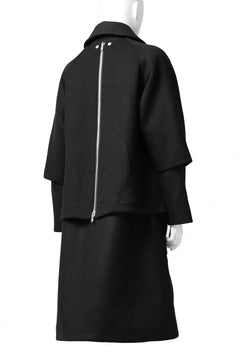 画像をギャラリービューアに読み込む, A.F ARTEFACT "COMBINED" DOUBLE BREASTED WOOL COAT (BLACK)