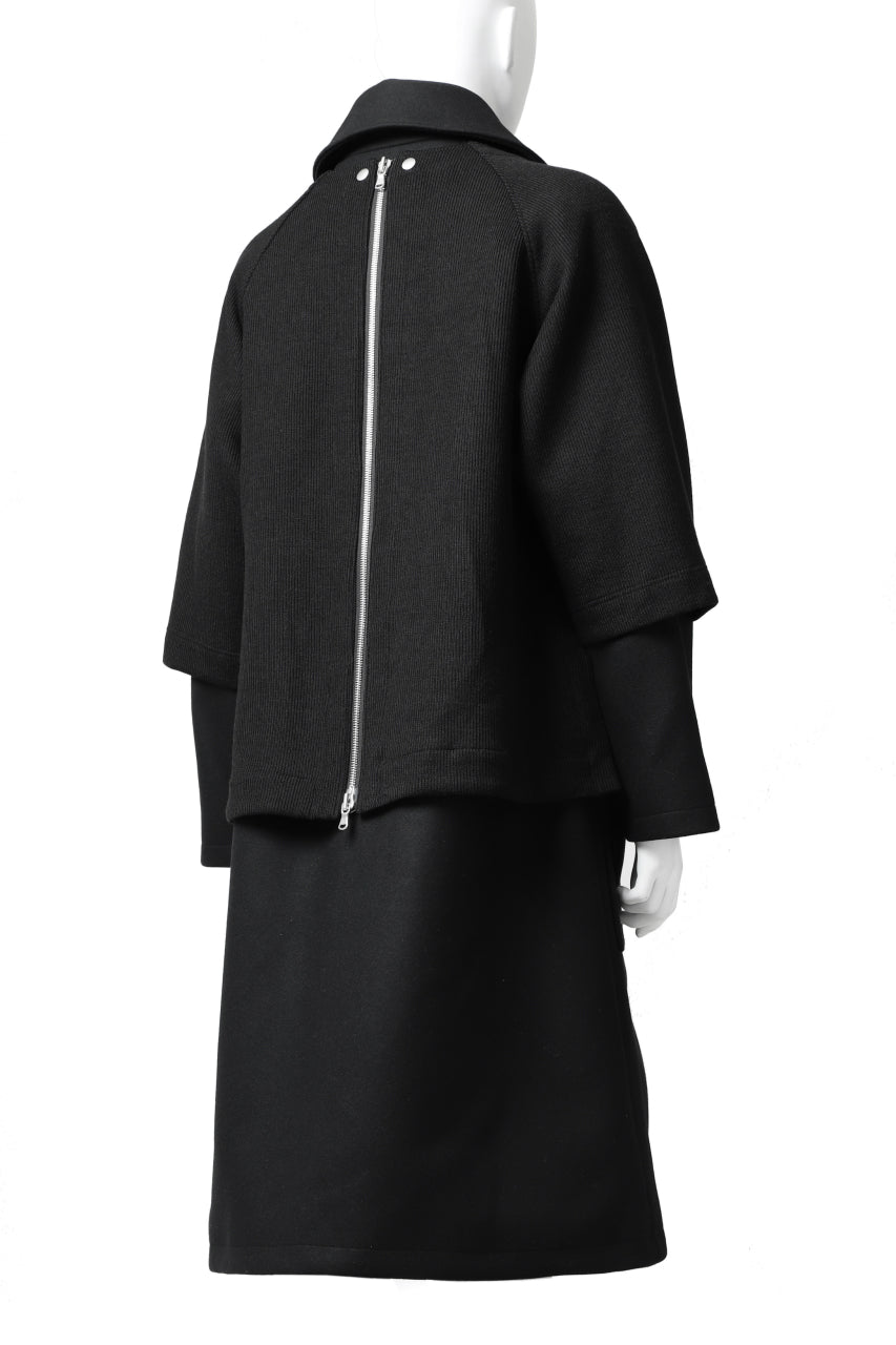画像をギャラリービューアに読み込む, A.F ARTEFACT "COMBINED" DOUBLE BREASTED WOOL COAT (BLACK)