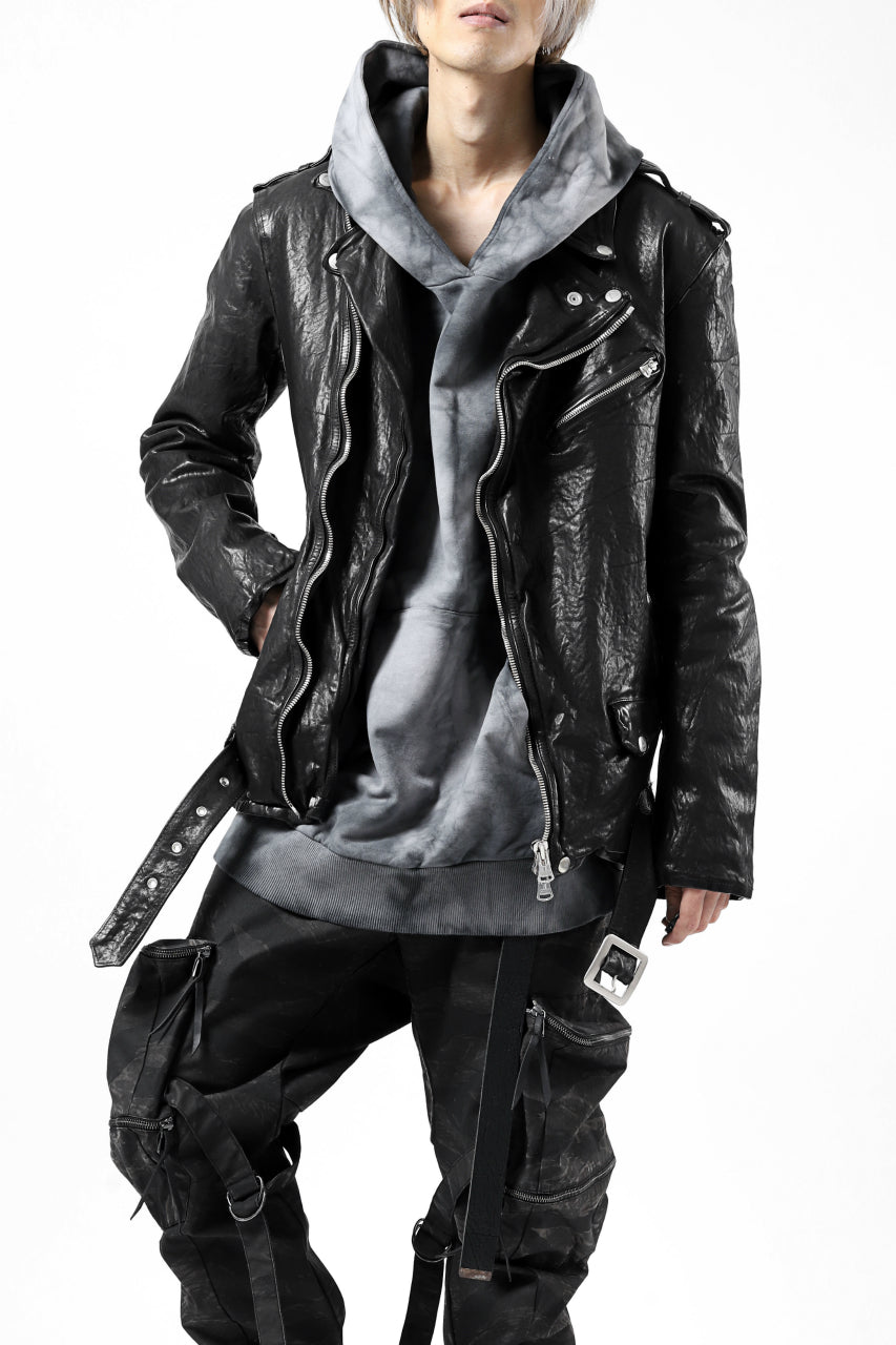 Load image into Gallery viewer, ISAMU KATAYAMA BACKLASH DOUBLE BREASTED JACKET / DOUBLE-SHOULDER OBJECT DYED (BLACK)