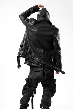 Load image into Gallery viewer, ISAMU KATAYAMA BACKLASH DOUBLE BREASTED JACKET / DOUBLE-SHOULDER OBJECT DYED (BLACK)