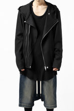 Load image into Gallery viewer, ISAMU KATAYAMA BACKLASH HOODED RIDERS BLOUSON / STRETCH RAYON SILK (BLACK)