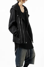 Load image into Gallery viewer, ISAMU KATAYAMA BACKLASH HOODED RIDERS BLOUSON / STRETCH RAYON SILK (BLACK)