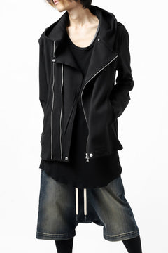 Load image into Gallery viewer, ISAMU KATAYAMA BACKLASH HOODED RIDERS BLOUSON / STRETCH RAYON SILK (BLACK)