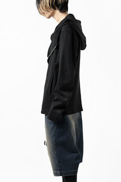 Load image into Gallery viewer, ISAMU KATAYAMA BACKLASH HOODED RIDERS BLOUSON / STRETCH RAYON SILK (BLACK)