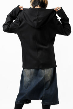 Load image into Gallery viewer, ISAMU KATAYAMA BACKLASH HOODED RIDERS BLOUSON / STRETCH RAYON SILK (BLACK)