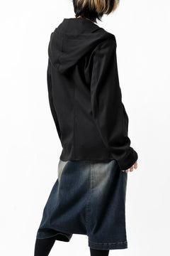 Load image into Gallery viewer, ISAMU KATAYAMA BACKLASH HOODED RIDERS BLOUSON / STRETCH RAYON SILK (BLACK)