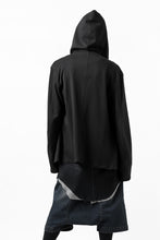 Load image into Gallery viewer, ISAMU KATAYAMA BACKLASH HOODED RIDERS BLOUSON / STRETCH RAYON SILK (BLACK)