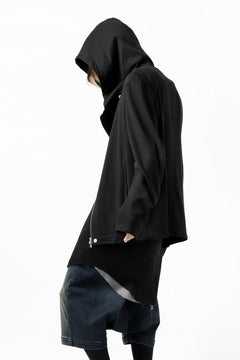 Load image into Gallery viewer, ISAMU KATAYAMA BACKLASH HOODED RIDERS BLOUSON / STRETCH RAYON SILK (BLACK)