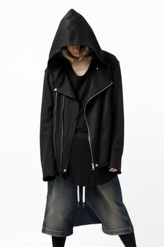 Load image into Gallery viewer, ISAMU KATAYAMA BACKLASH HOODED RIDERS BLOUSON / STRETCH RAYON SILK (BLACK)