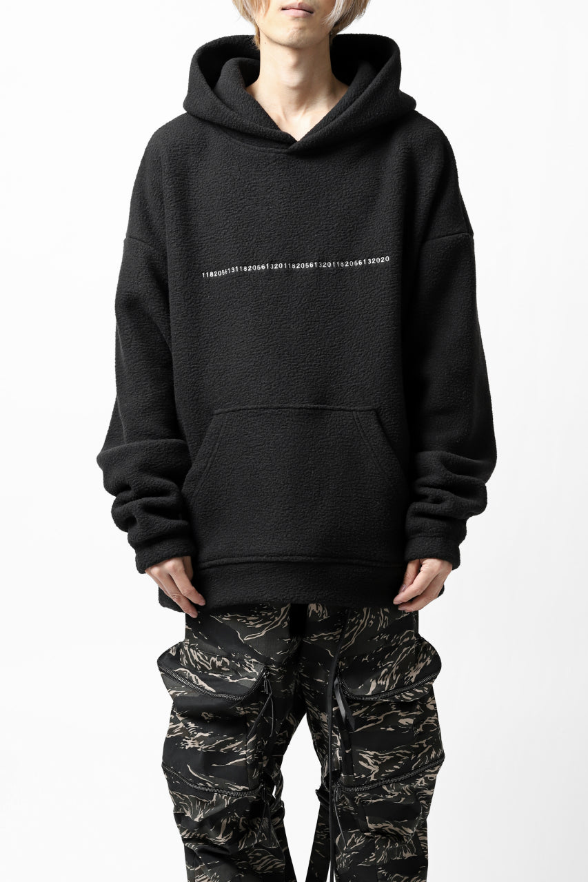 画像をギャラリービューアに読み込む, A.F ARTEFACT "FLUFFY" EMBROIDERED HOODIE / BomberFLEECE (BLACK)