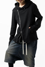 Load image into Gallery viewer, ISAMU KATAYAMA BACKLASH HOODED RIDERS BLOUSON / STRETCH RAYON SILK (BLACK)