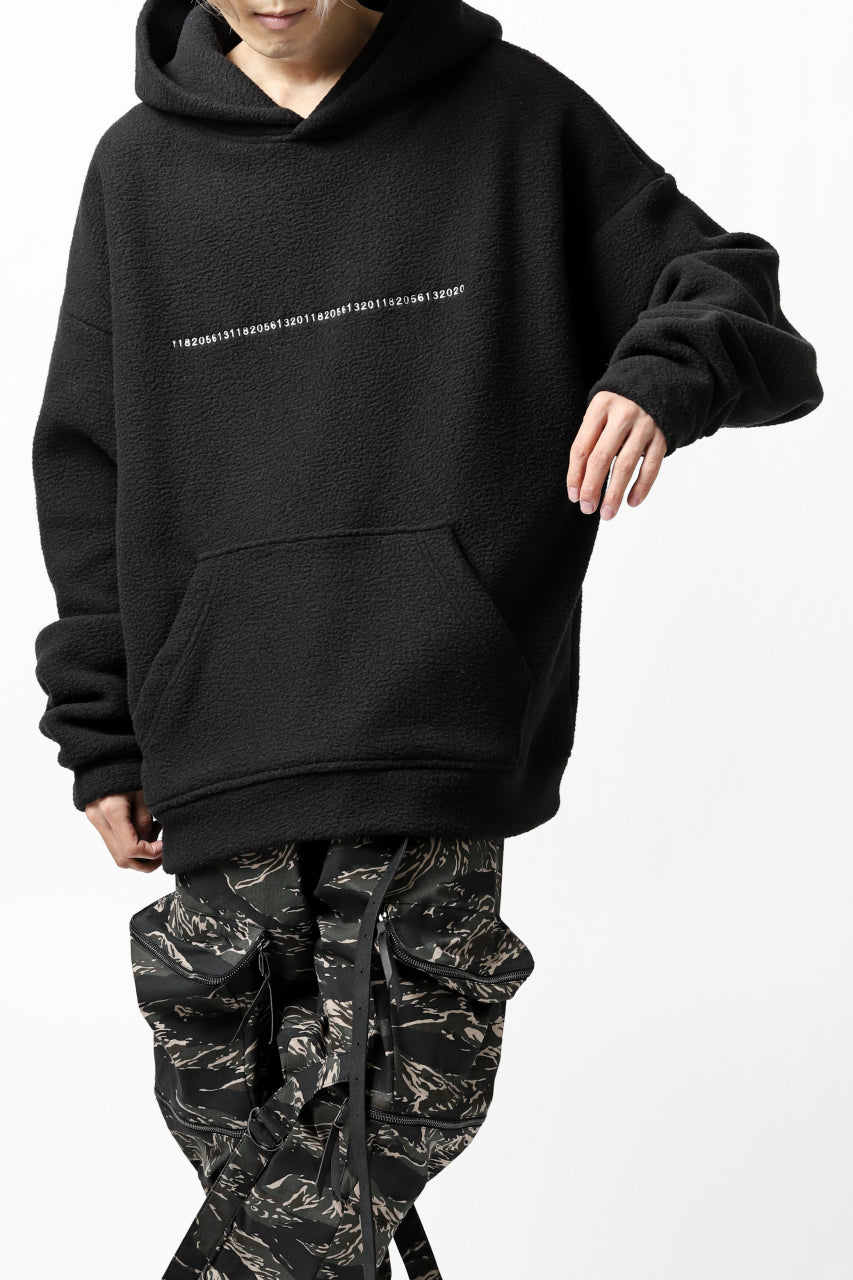 画像をギャラリービューアに読み込む, A.F ARTEFACT "FLUFFY" EMBROIDERED HOODIE / BomberFLEECE (BLACK)