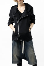 Load image into Gallery viewer, ISAMU KATAYAMA BACKLASH HOODED RIDERS BLOUSON / STRETCH RAYON SILK (BLACK)
