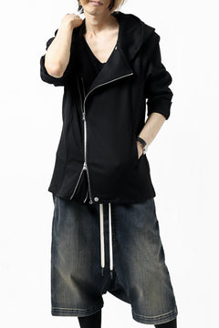 Load image into Gallery viewer, ISAMU KATAYAMA BACKLASH HOODED RIDERS BLOUSON / STRETCH RAYON SILK (BLACK)