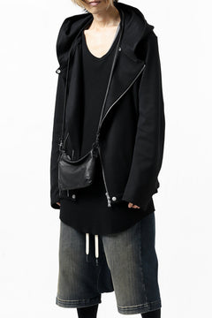Load image into Gallery viewer, ISAMU KATAYAMA BACKLASH HOODED RIDERS BLOUSON / STRETCH RAYON SILK (BLACK)